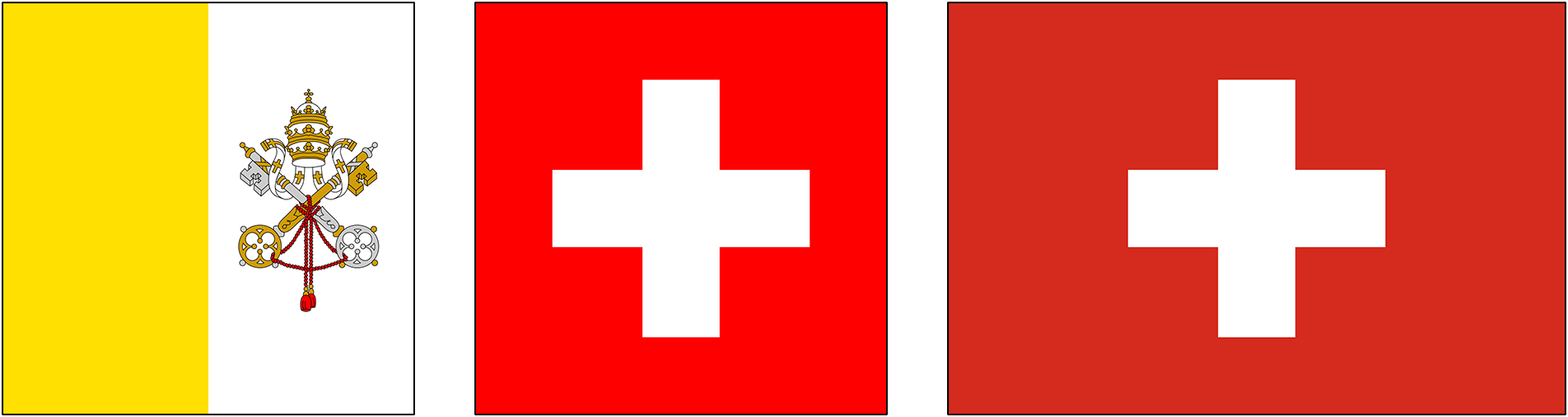 Прапор Ватикану та прапори Швейцарії