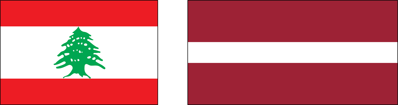 Прапори країн, дизайни яких схожі до прапору Австрії