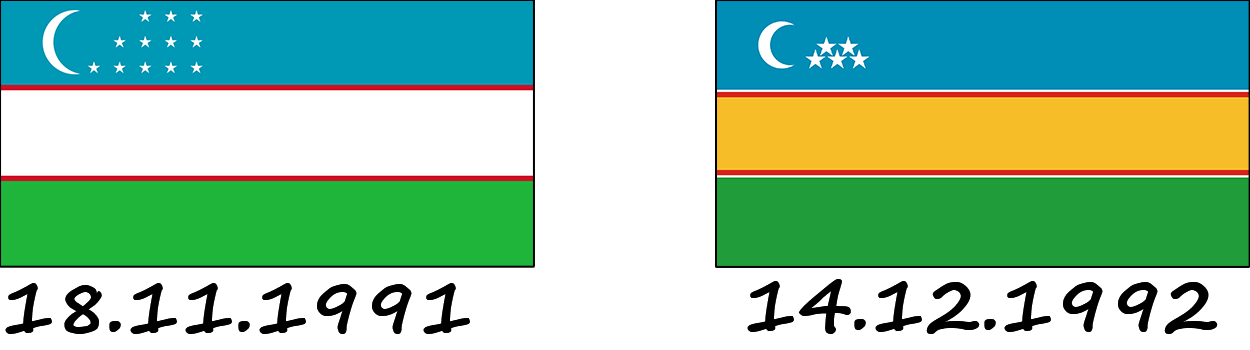 Прапори Узбекистану та Каракалпакстану