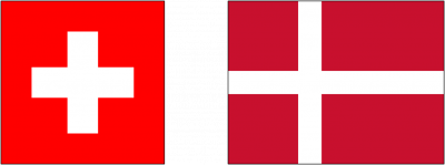 Прапор Данії та прапор Швейцарії схожі
